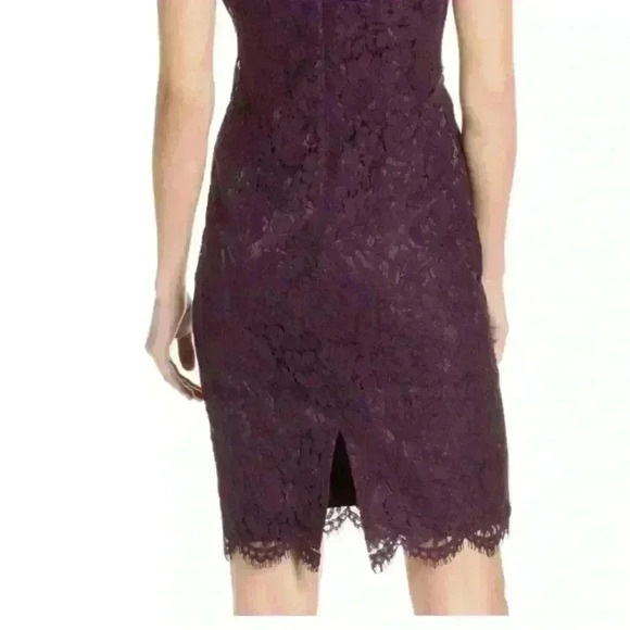 NWT Vince Camuto Plum purple Lace Sheath Dress size 14 - Picture 2 of 10